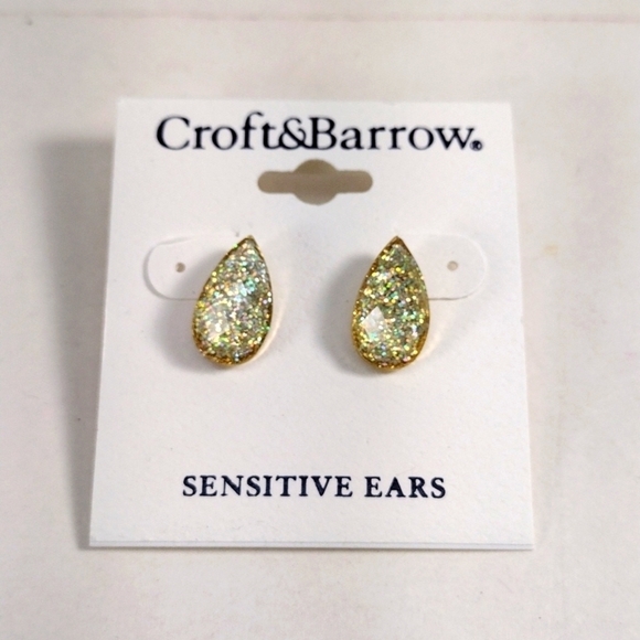 Croft & Barrow Women's Gold Tone & Jazzy Sparkling Colorful Stone Stud Earrings - Picture 1 of 6